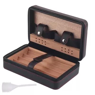 Port tigari de foi PU leather Travel Black (umidor) "Andreas"