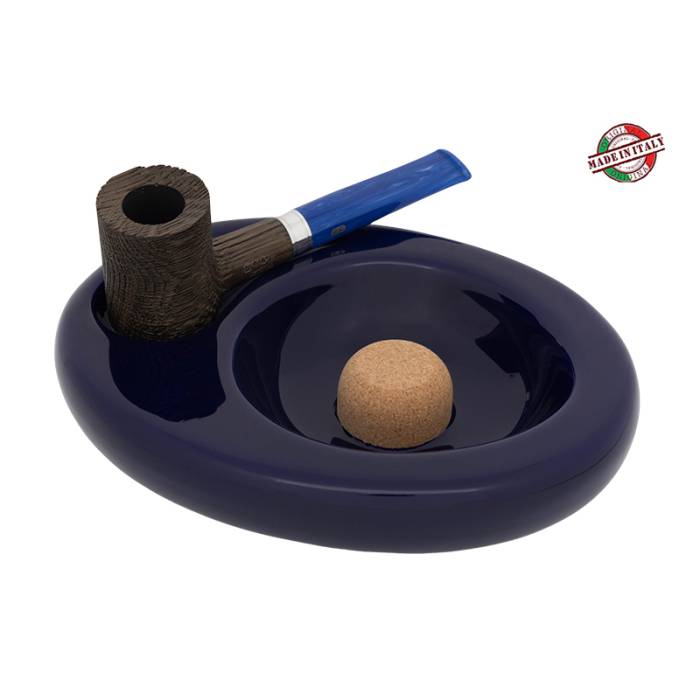 Scrumiera ceramica pipa Blue Cobalt / Chacom