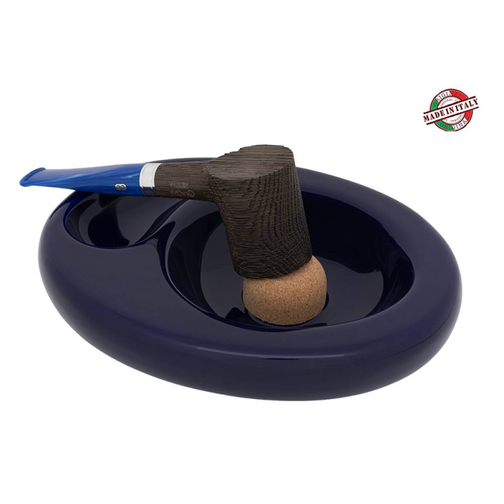 Scrumiera ceramica pipa Blue Cobalt / Chacom