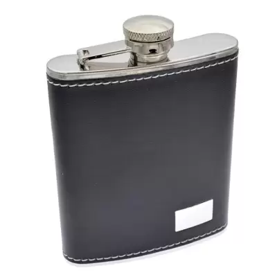 Recipient metal Black (piele) 175ml.- Y236N/Lubinski
