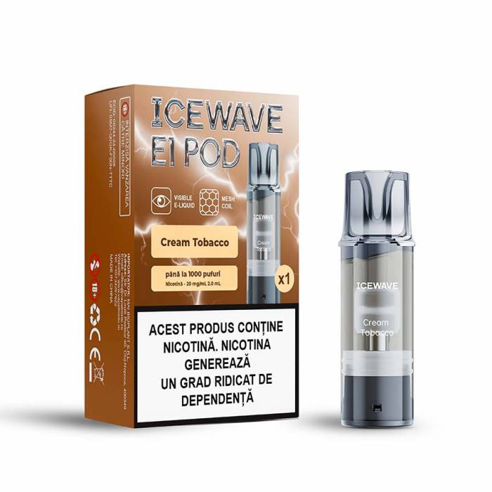 Cartus Icewave 1000 pufuri Cream Tobacco 20 mg.