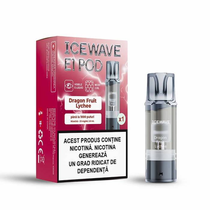 Cartus Icewave 1000 pufuri Dragon Fruit Lychee 20 mg.