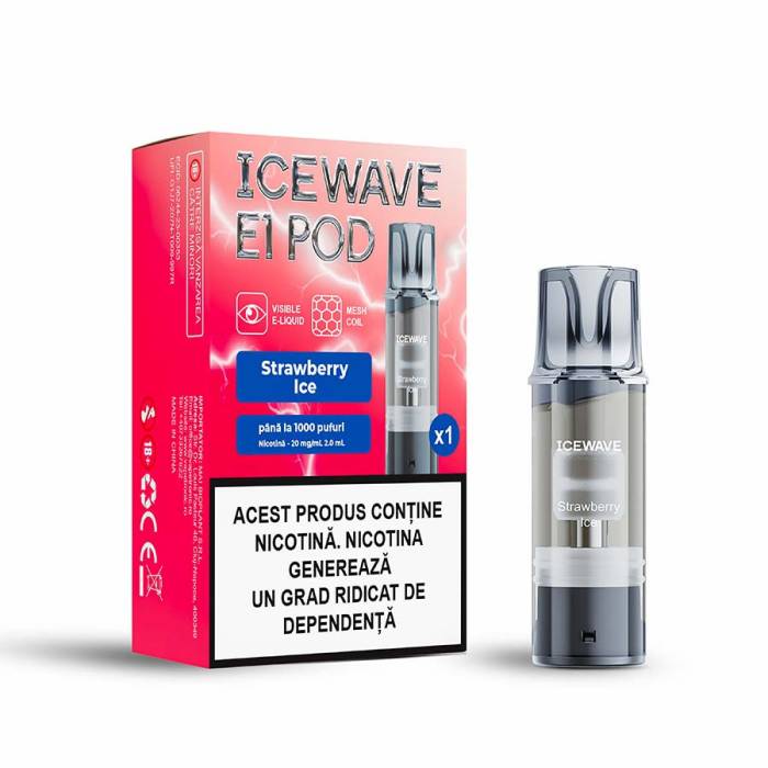 Cartus Icewave 1000 pufuri Strawberry Ice 20 mg.