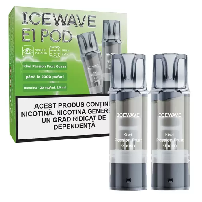 Cartus Icewave 2x1000 pufuri Kiwi Passion Fruit Guava 20 mg.