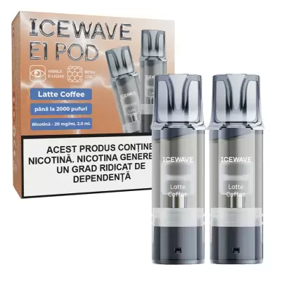 Cartus Icewave 2x1000 pufuri Latte Coffee 20 mg.