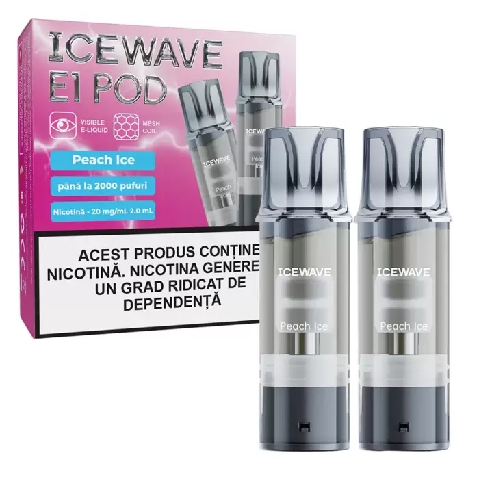 Cartus Icewave 2x1000 pufuri Peach Ice 20 mg.
