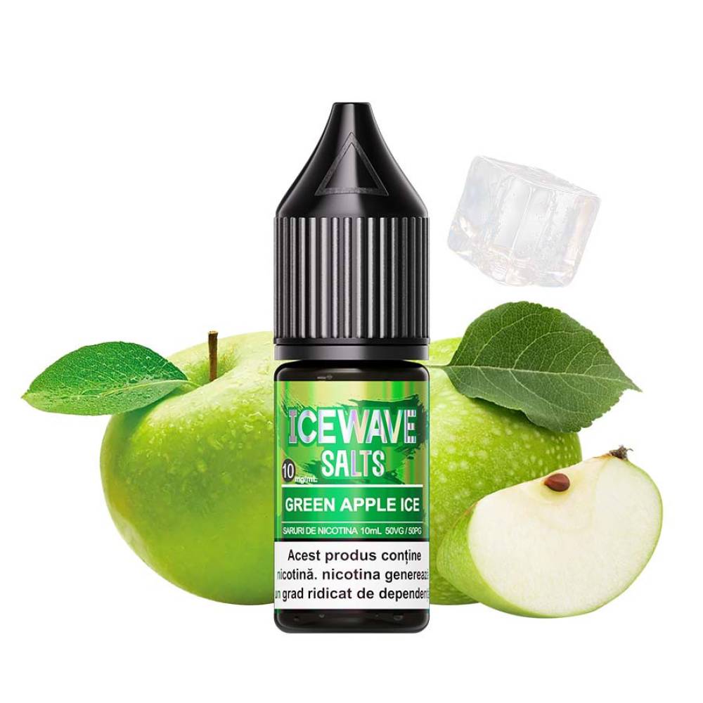 Lichid tigareta electronica 10 mg./ml. Green Apple Icewave (10ml)