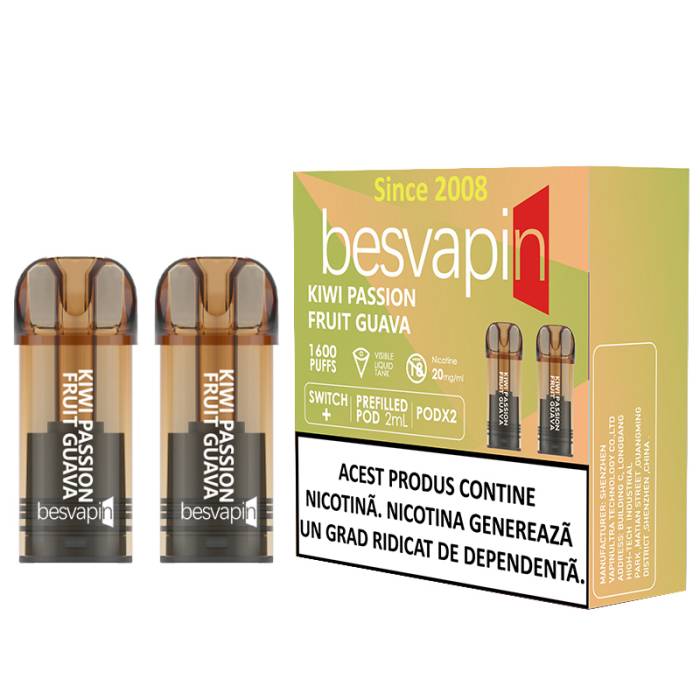 Cartus Besvapin 2x800 pufuri Kiwi Passion Fruit Guava 20 mg.