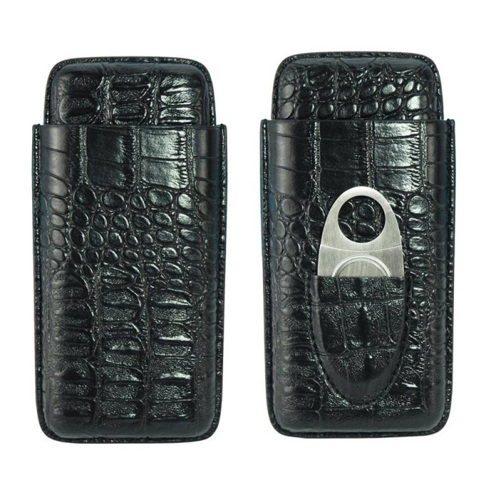Port tigari de foi (3 tigari) + cutter Croco Black "Andreas"