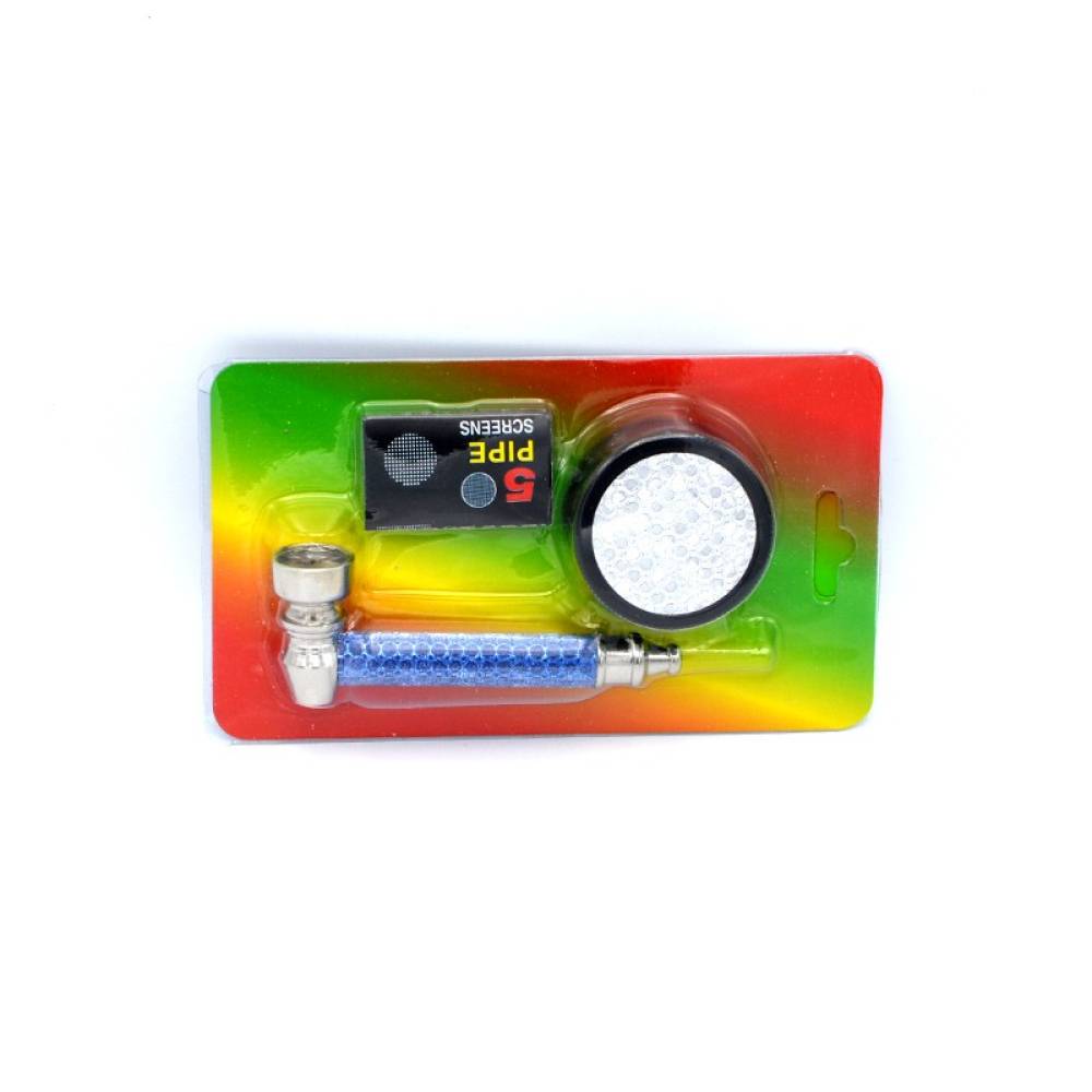 Set mini pipa si grinder plastic Glitter / Toro