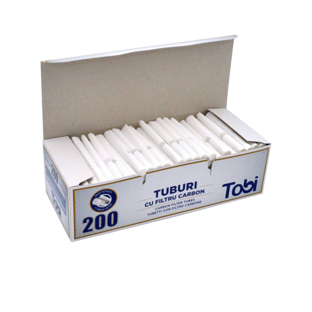 Tuburi cu filtru pt.tigarete Carbon TOBI  (200)