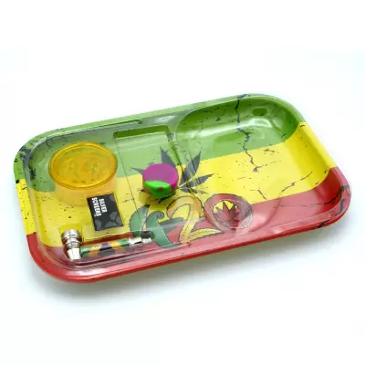 Set (tava rulat+site+grinder+minipipa+pillbox) Rasta / Toro