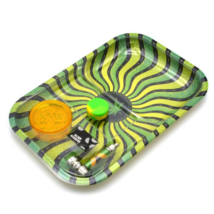 Set (tava rulat+site+grinder+minipipa+pillbox) Rasta / Toro