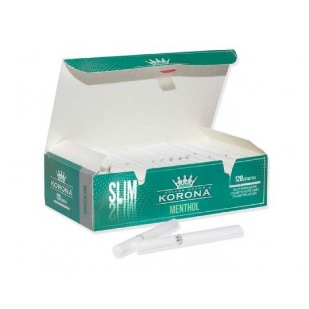 Pachet:2xTuburi Slim Menthol Korona(120) + Ap.umplut Slim