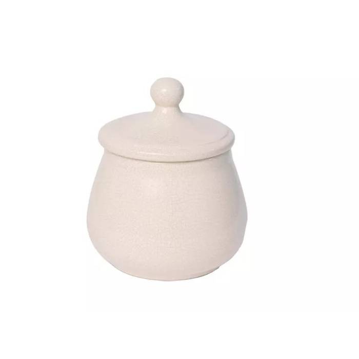Vas ceramic pentru tutun de pipa cu umidificator White Cracked / Chacom