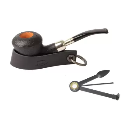 Suport piele pipa (curatator metal, inel chei) Black / Chacom