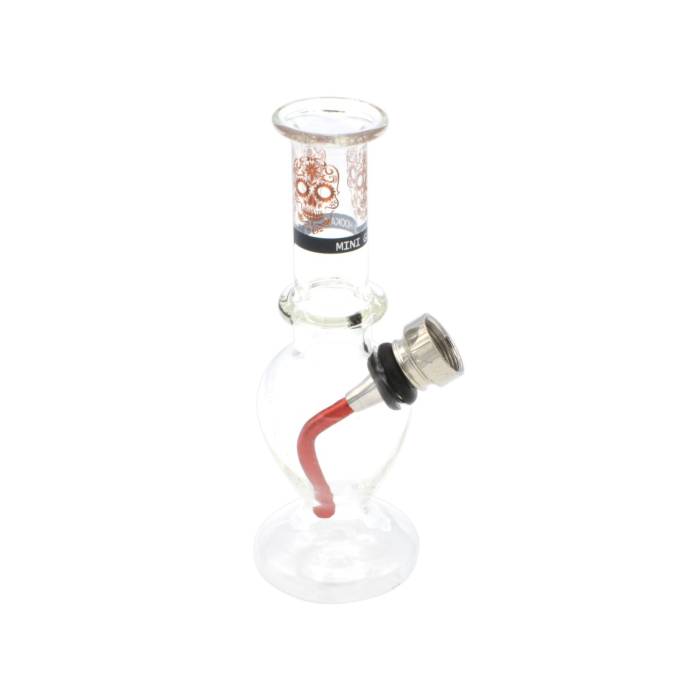 Set (bong sticla 12cm+site+grinder) Calavera / Toro