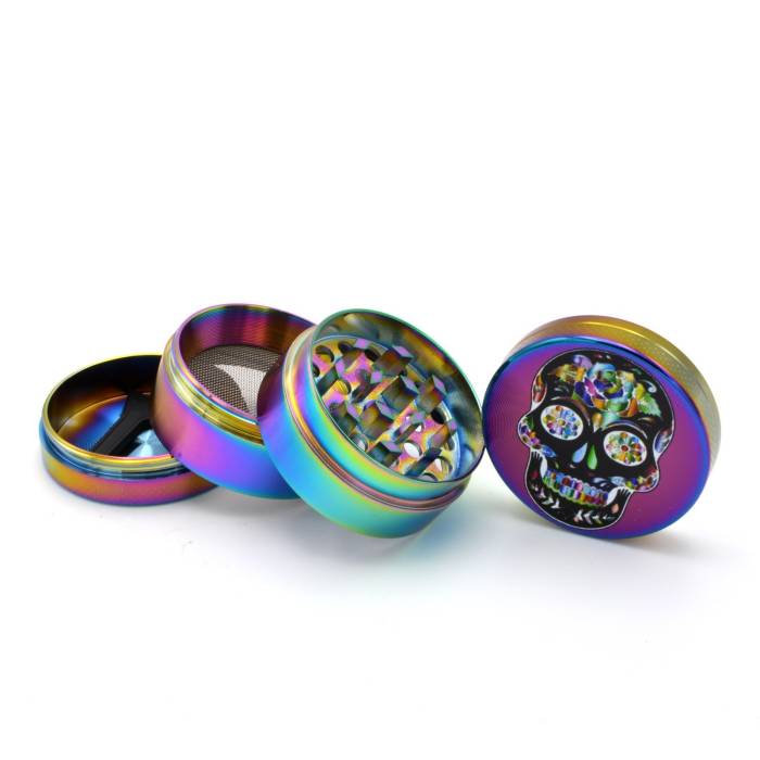 Set (bong sticla 12cm+site+grinder) Calavera / Toro